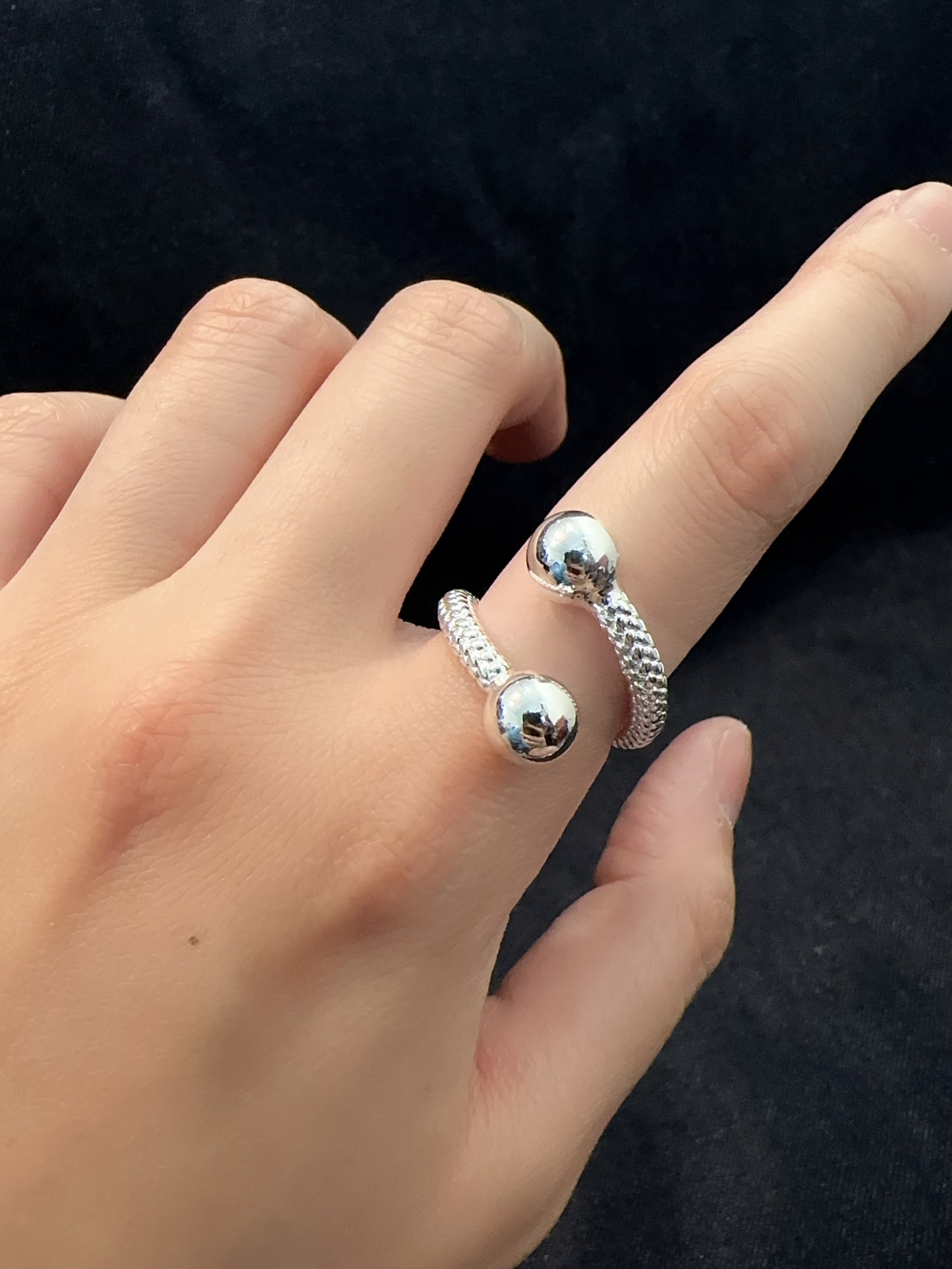 925 DOUBLE SPHERE RING