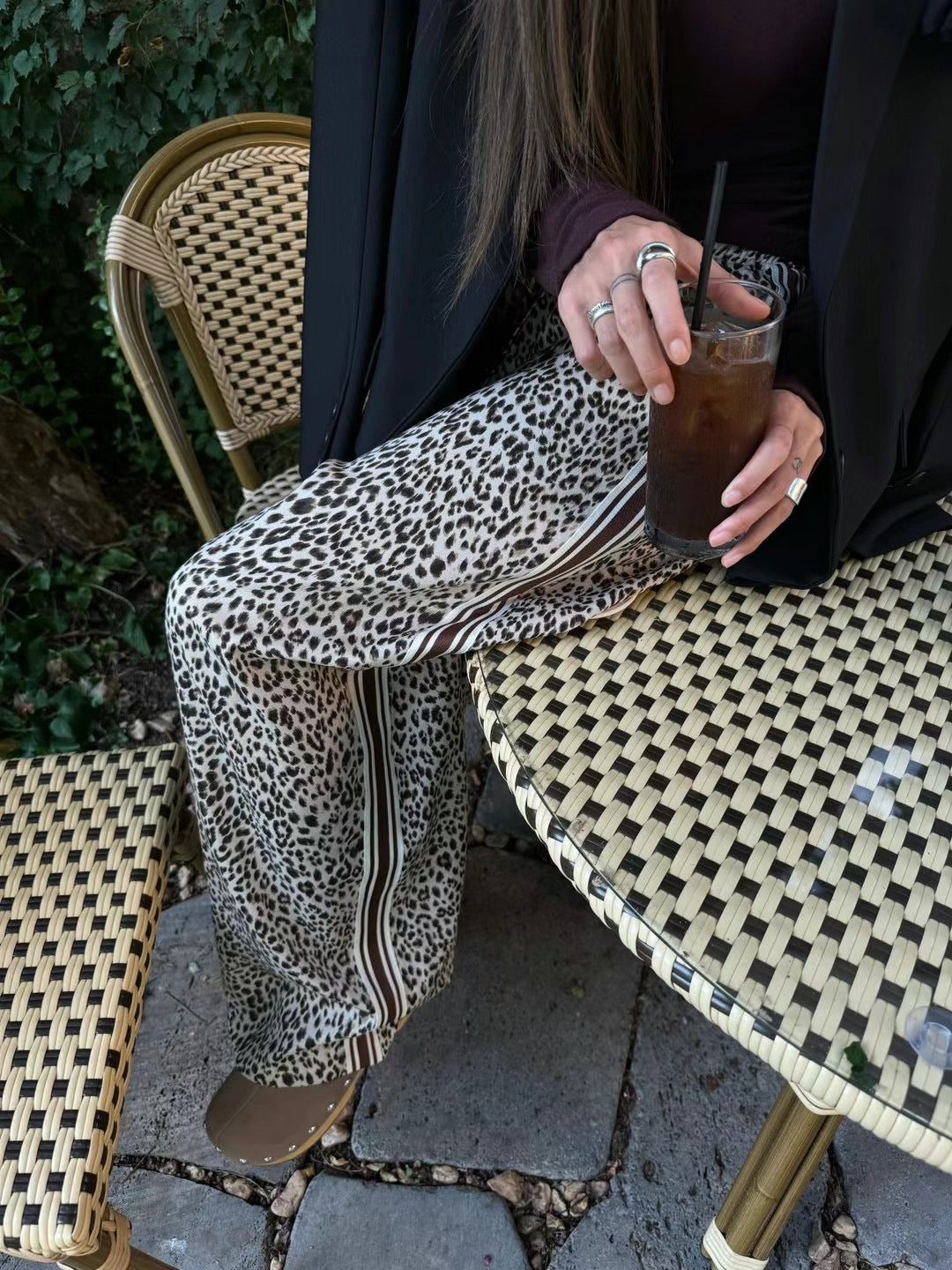 COOL LEOPARD PRINTED TRACK PANTS