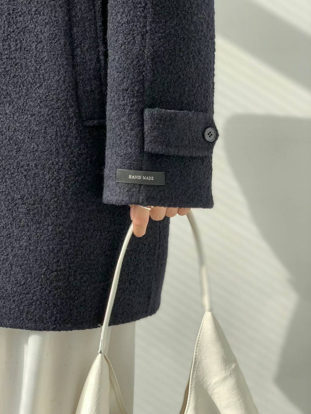 BUTTON UP WOOL BLENDED COAT