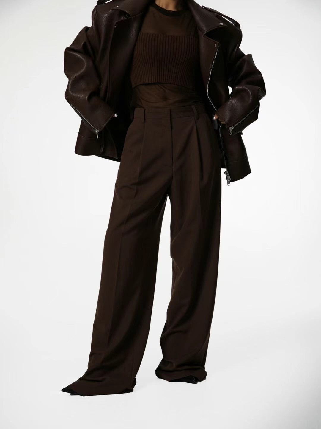 SINGLE DART WIDE LEG TROUSERS