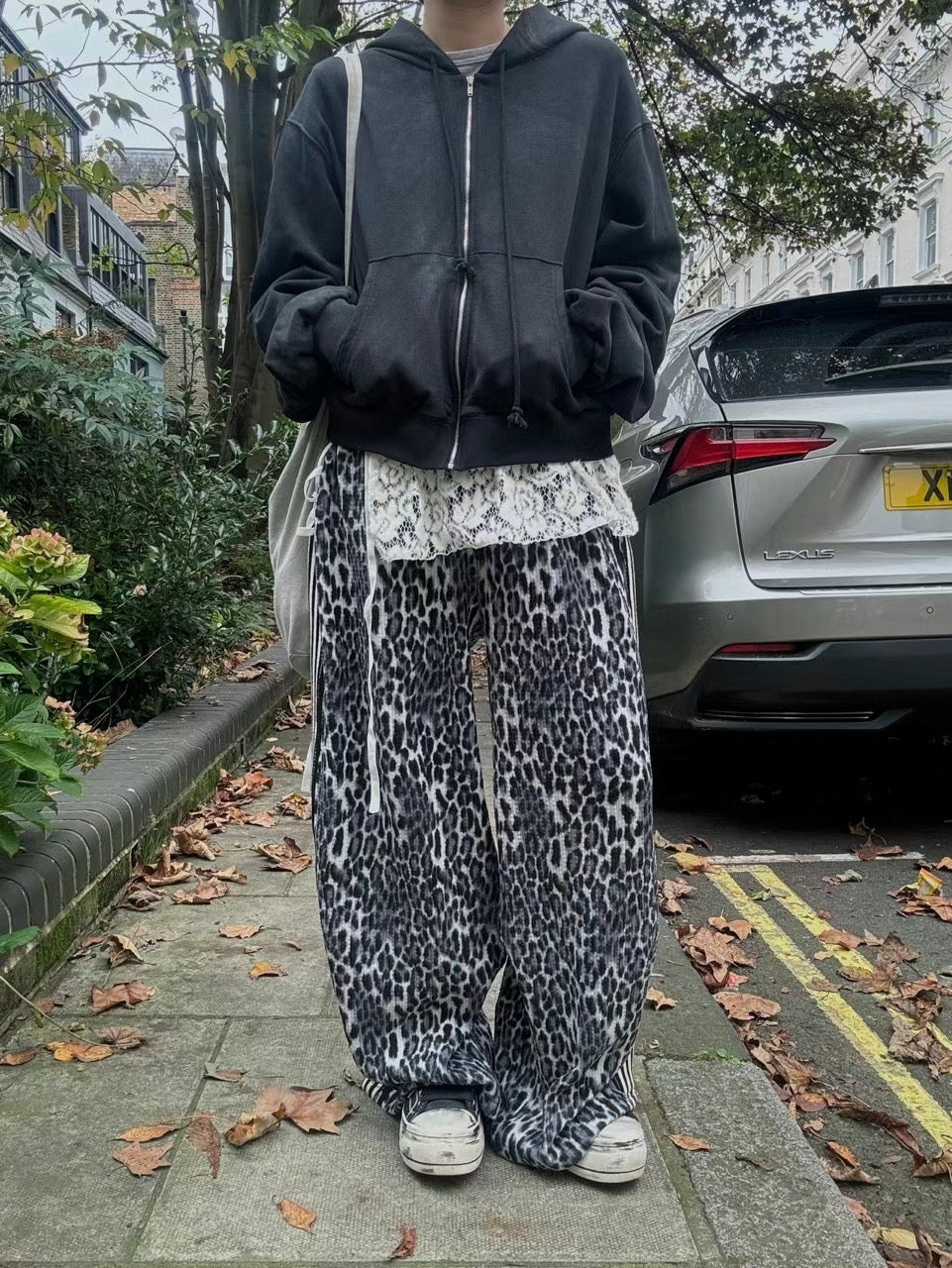 SALE!!!! SIDE STRIPES LEOPARD PANTS