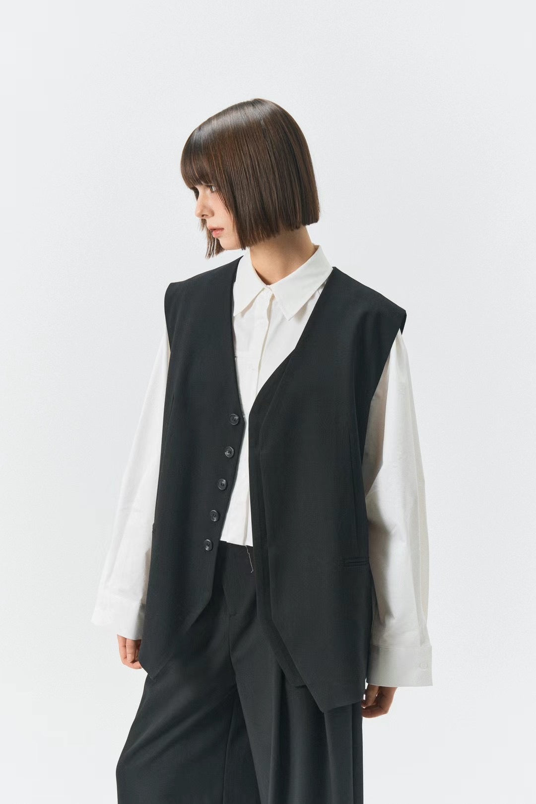 OVERSIZED DOUBLE LAYERED BLAZER VEST