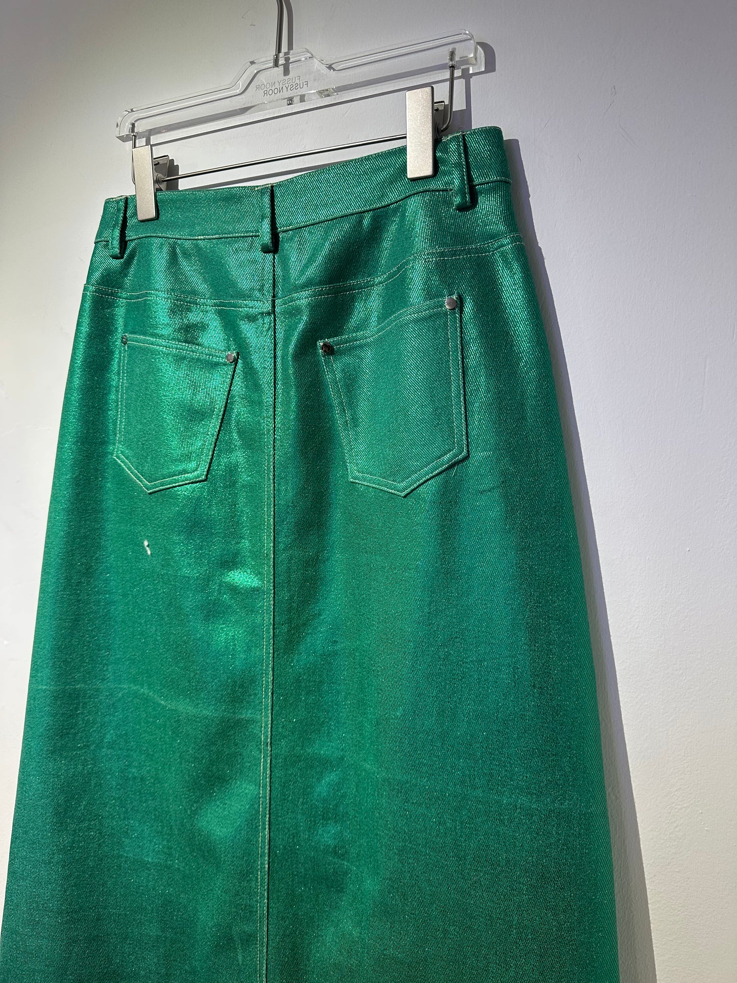 • FUSSY MADE • FLASHING GREEN TWILL SKIRT