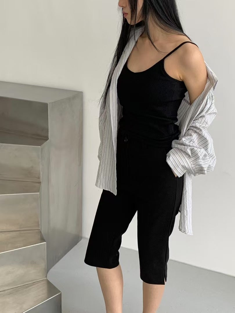 LINE STRAP V NECK BRA TOP - 4 COLOURS