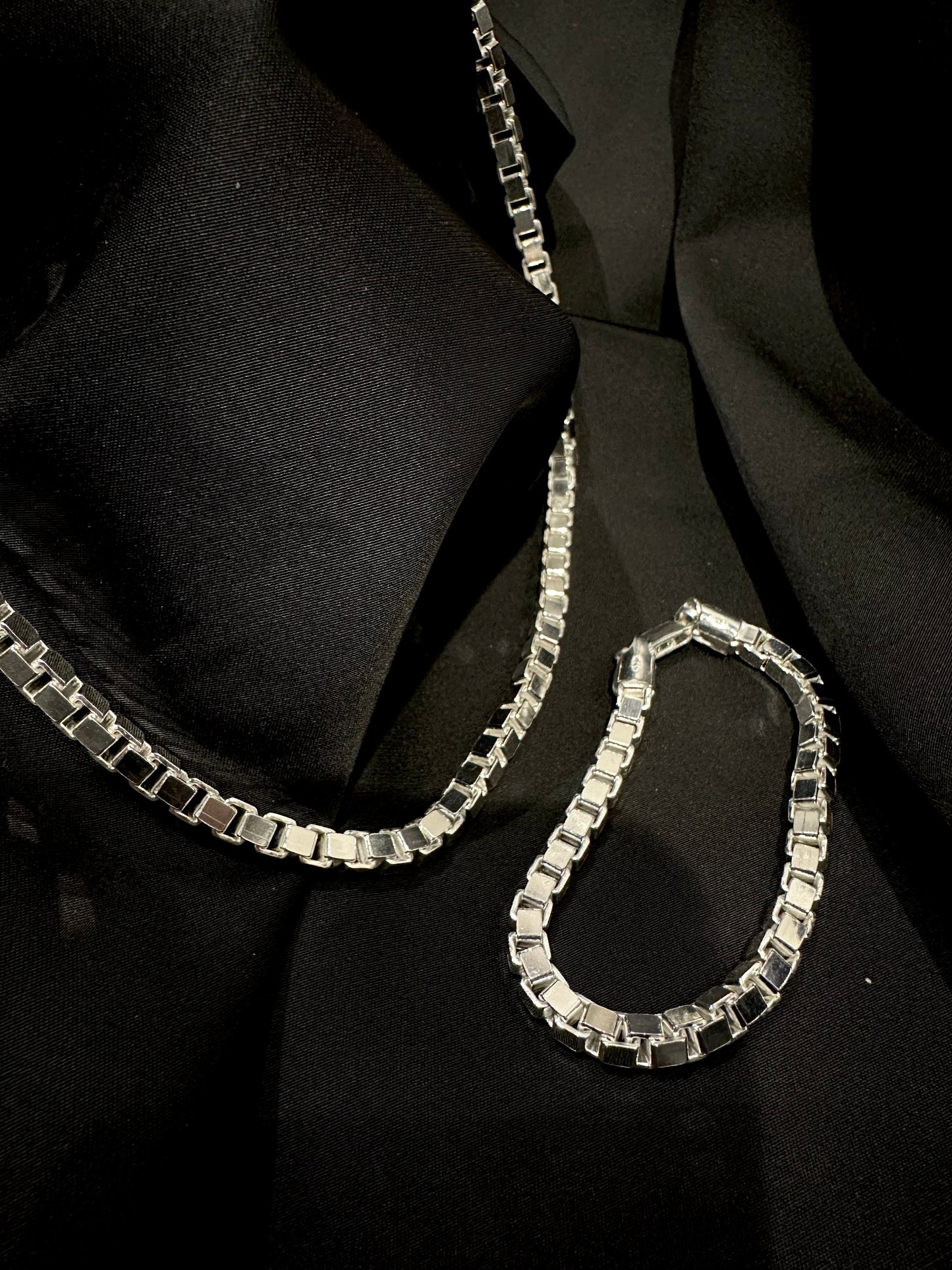 HANDMADE 925 CUBE CHAIN NECKLACE / BRACLET