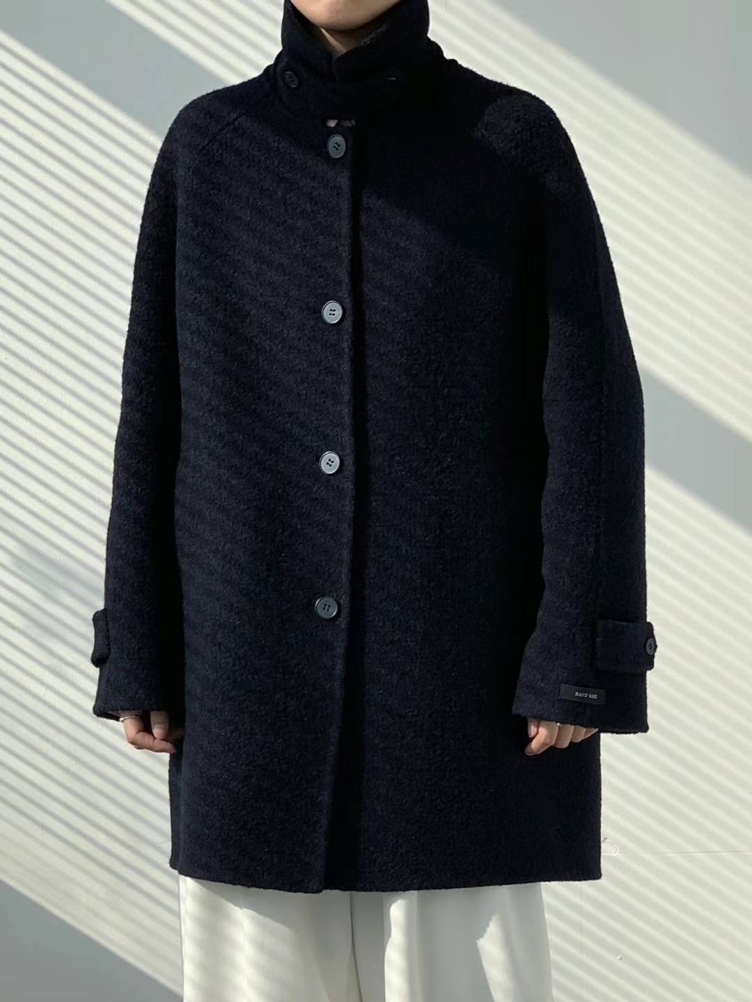 BUTTON UP WOOL BLENDED COAT