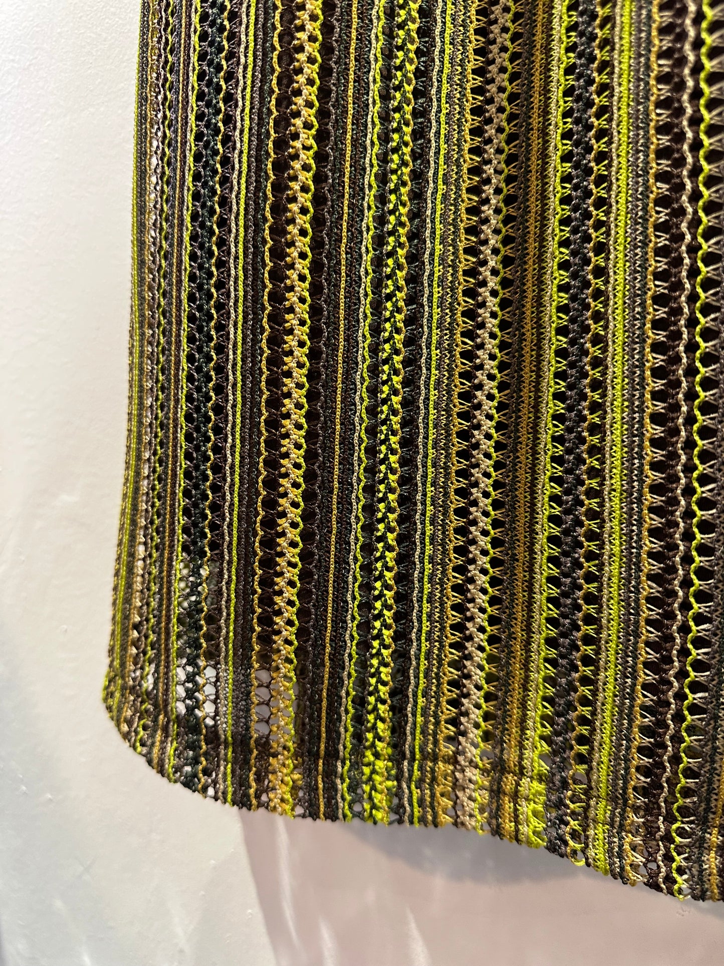 • FUSSY MADE • MIXED GREEN STRIPE KNIT SKIRT