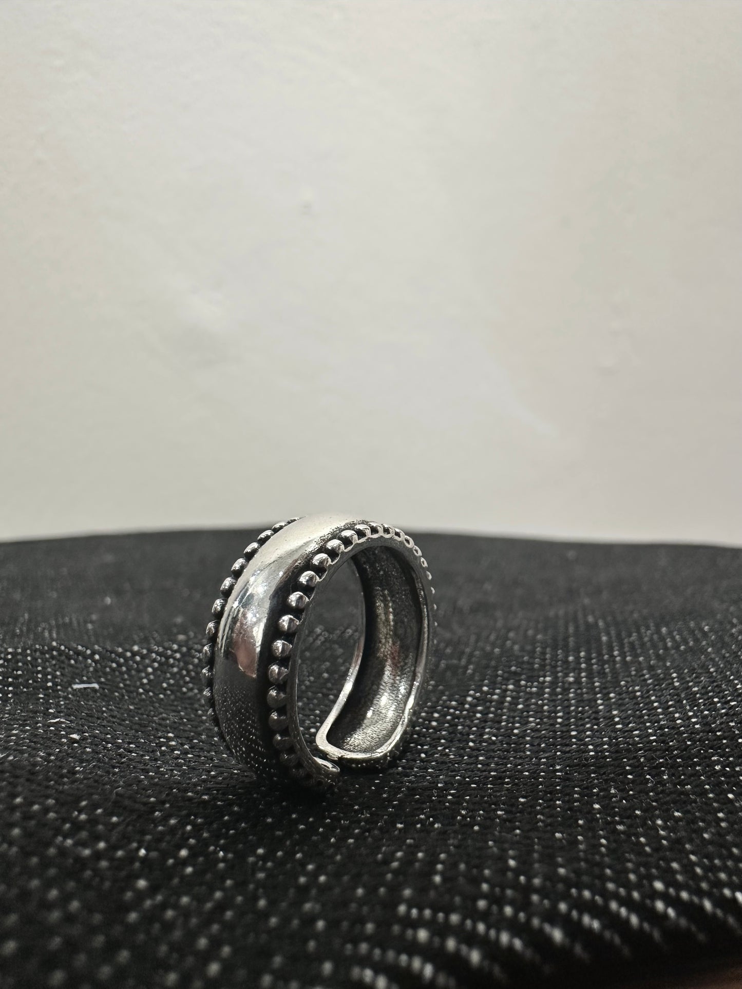 925 BEADED EDGE BULB RING