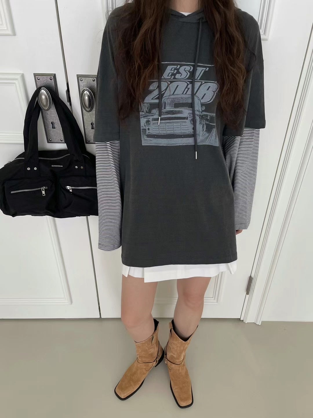 !!!LAST ORDER - SPECIAL OFFER until Sunday!!! STRIPE SLEEVES TEE HOODIE