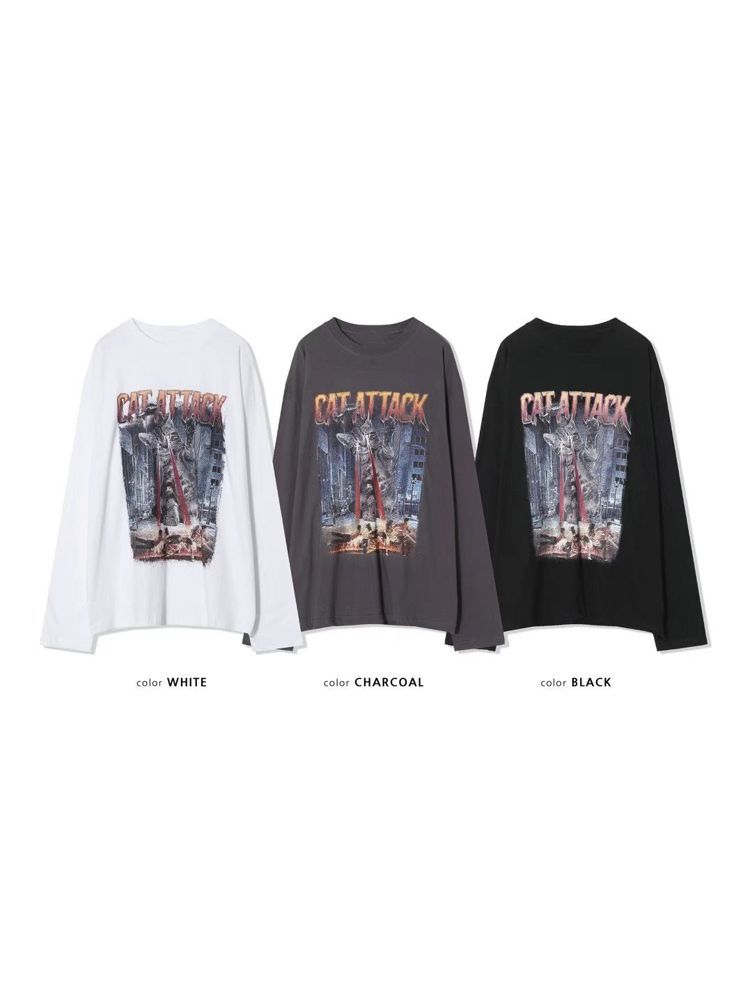 "CAT ATTACK" PRINT TEE