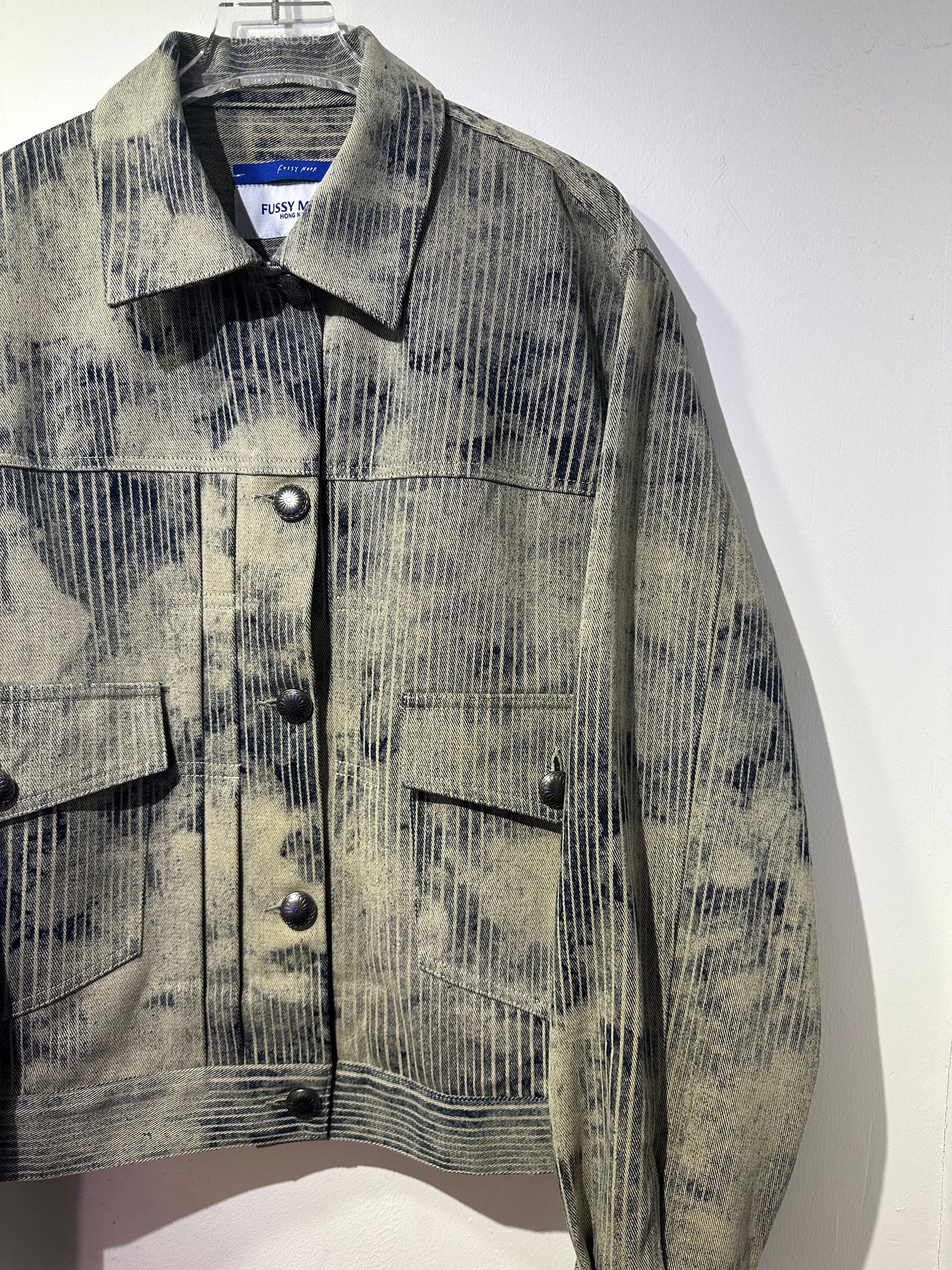 • FUSSY MADE • VINTAGE BLEACH WASHED DENIM JACKET