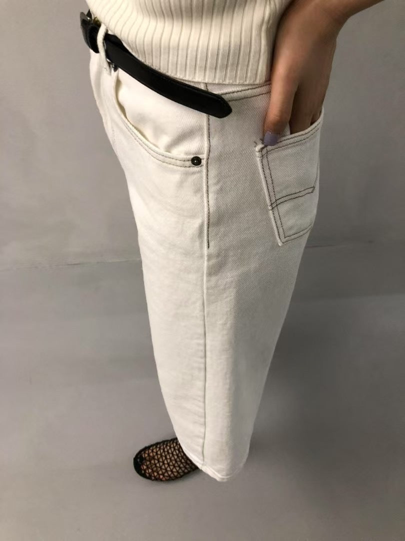 DENIM CROPPED JEANS