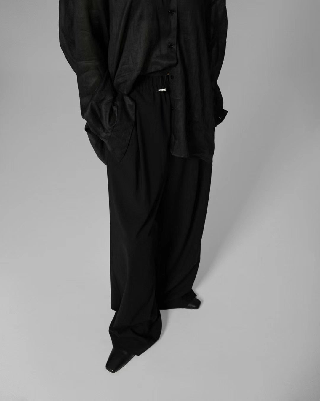 DRAPED LINEN SHIRT
