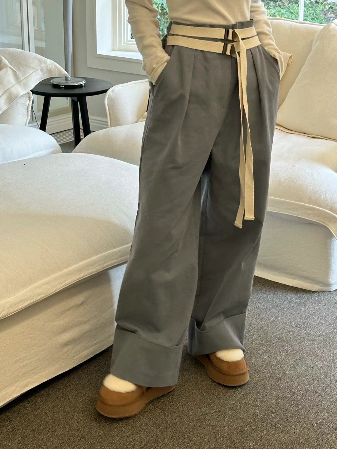 DOUBLE BELT PANTS