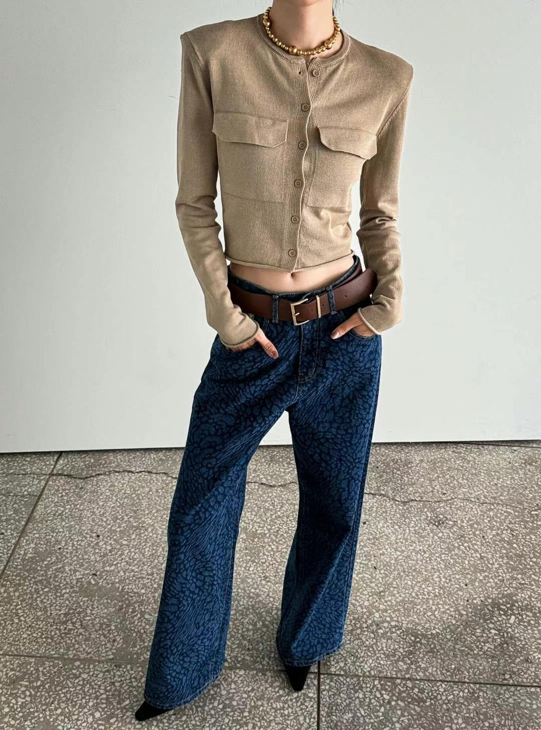 STONE PATTERN JEANS