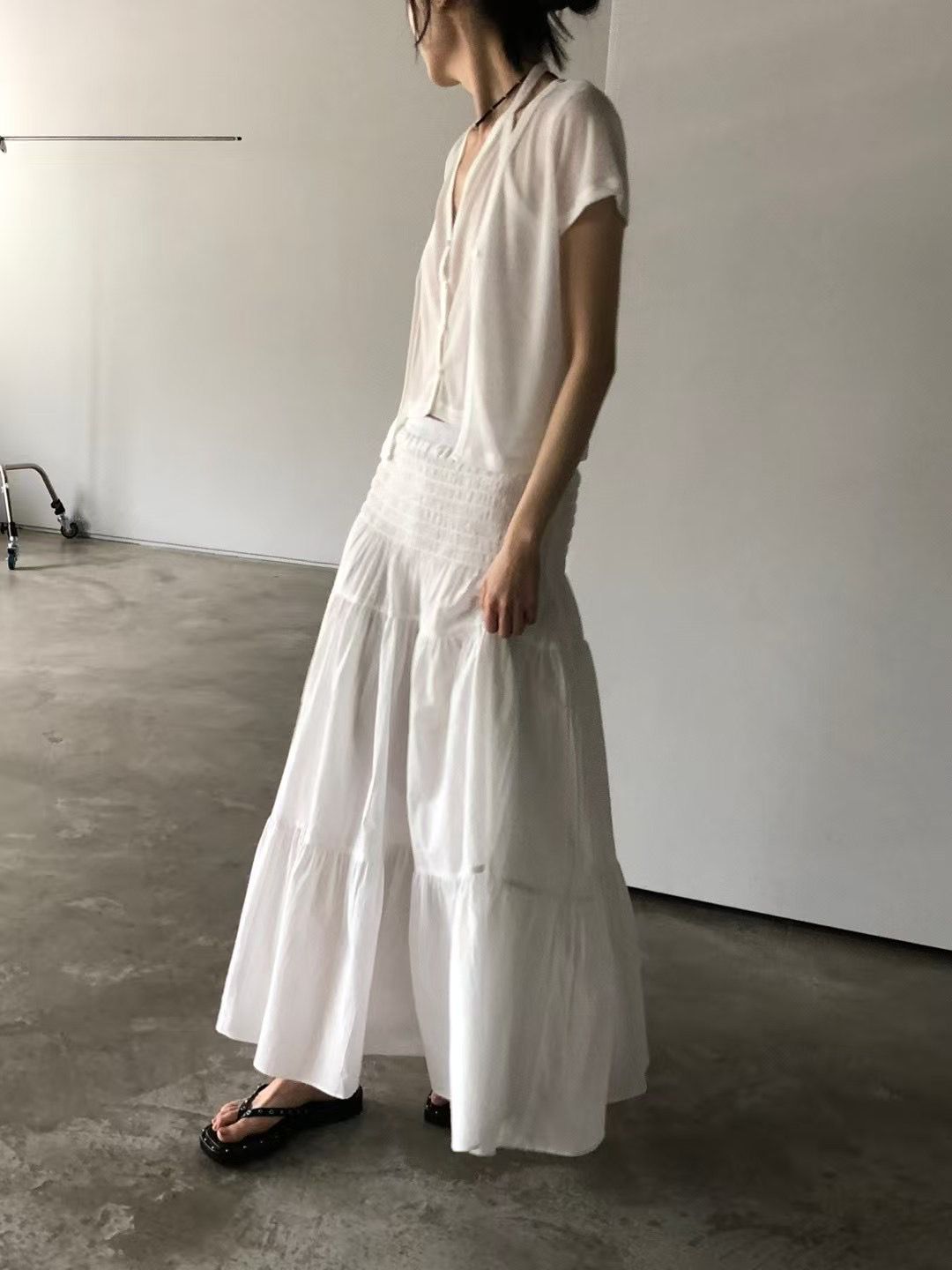 2WAY RUCH TIERED SKIRT