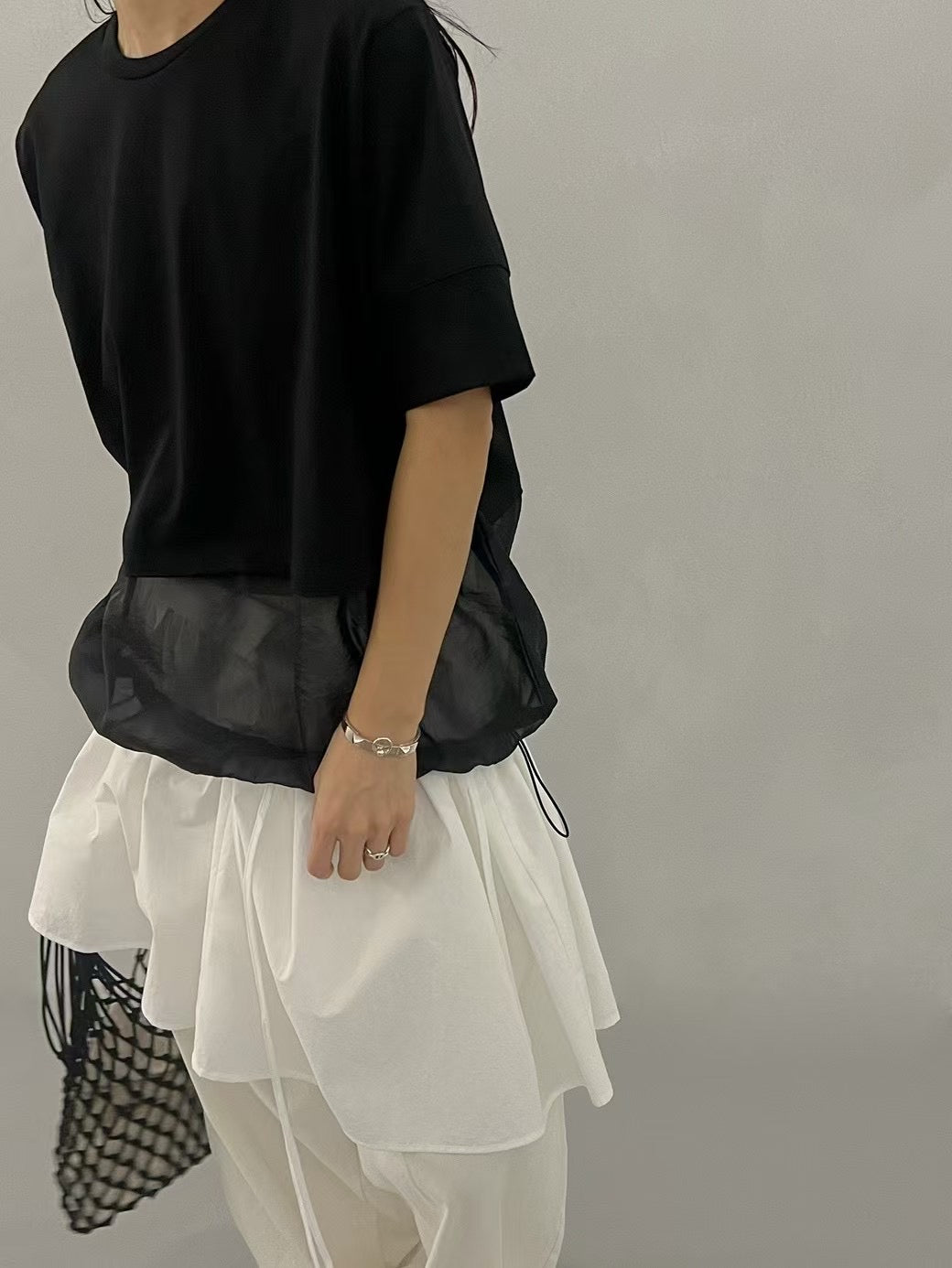 WAIST BANDED LAYERED TOP