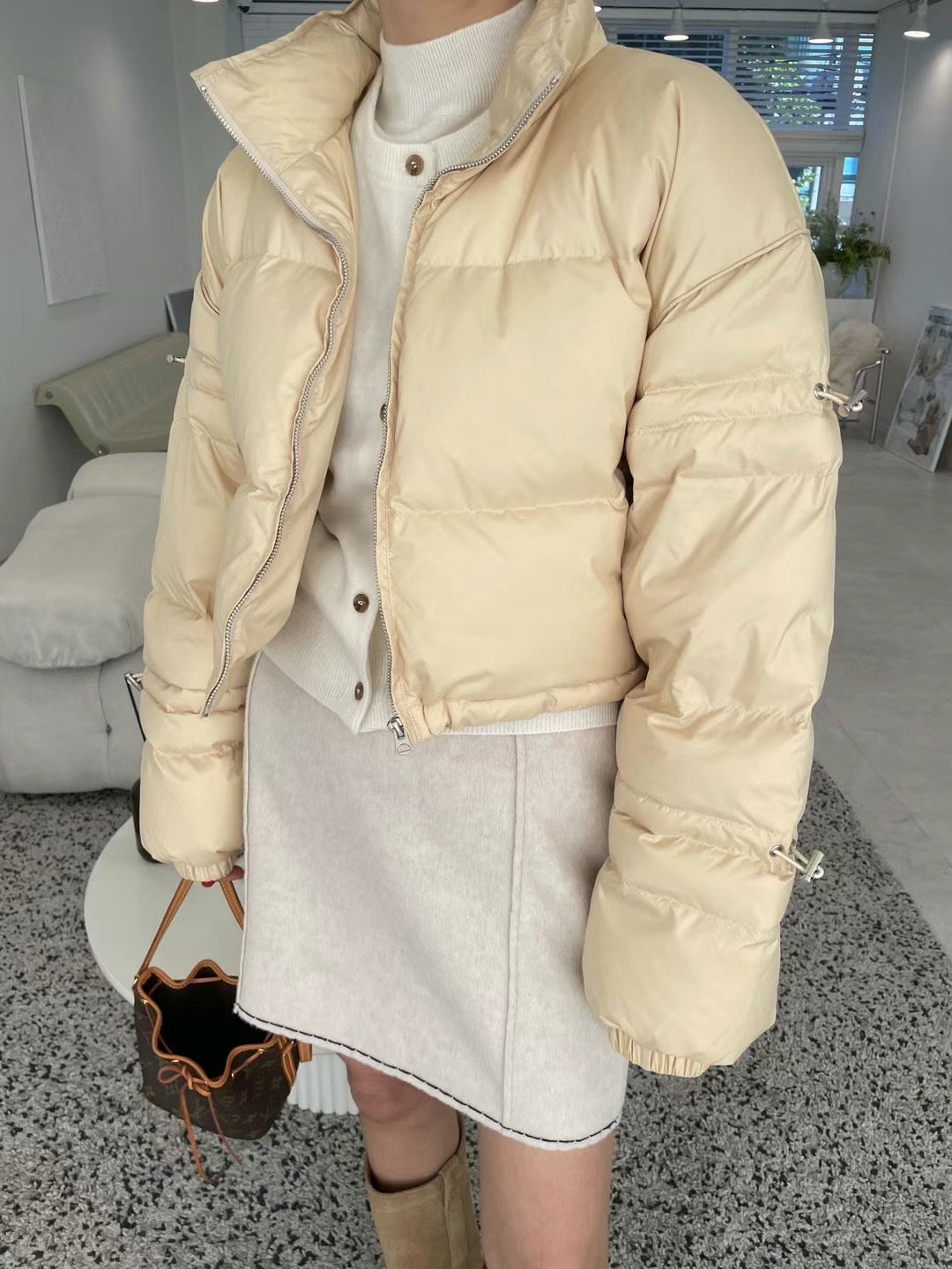 100% DUCK DOWN CROP JACKET