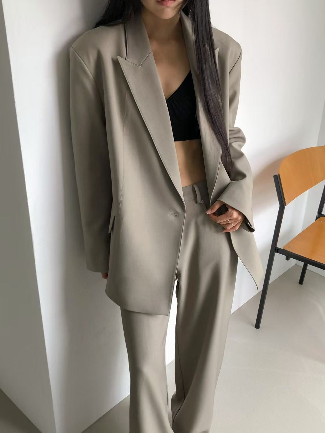 DOUBLE BREASTED STRUCTURED BLAZER