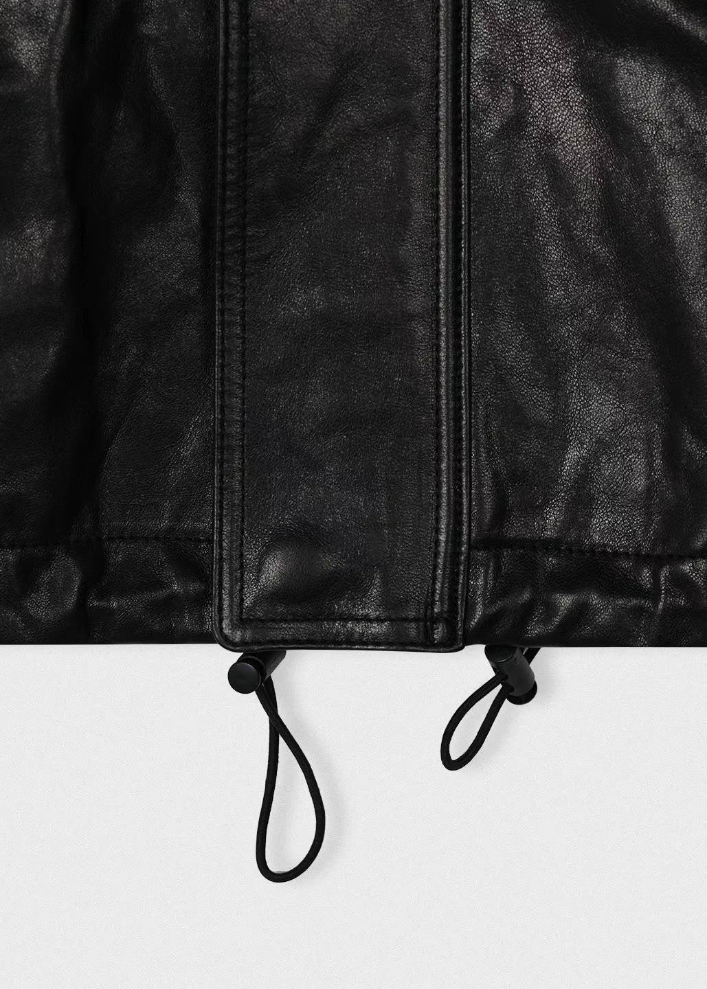 DROP SHOULDER LEATHER VEST JACKET ( ITALY LAMBSKIN )