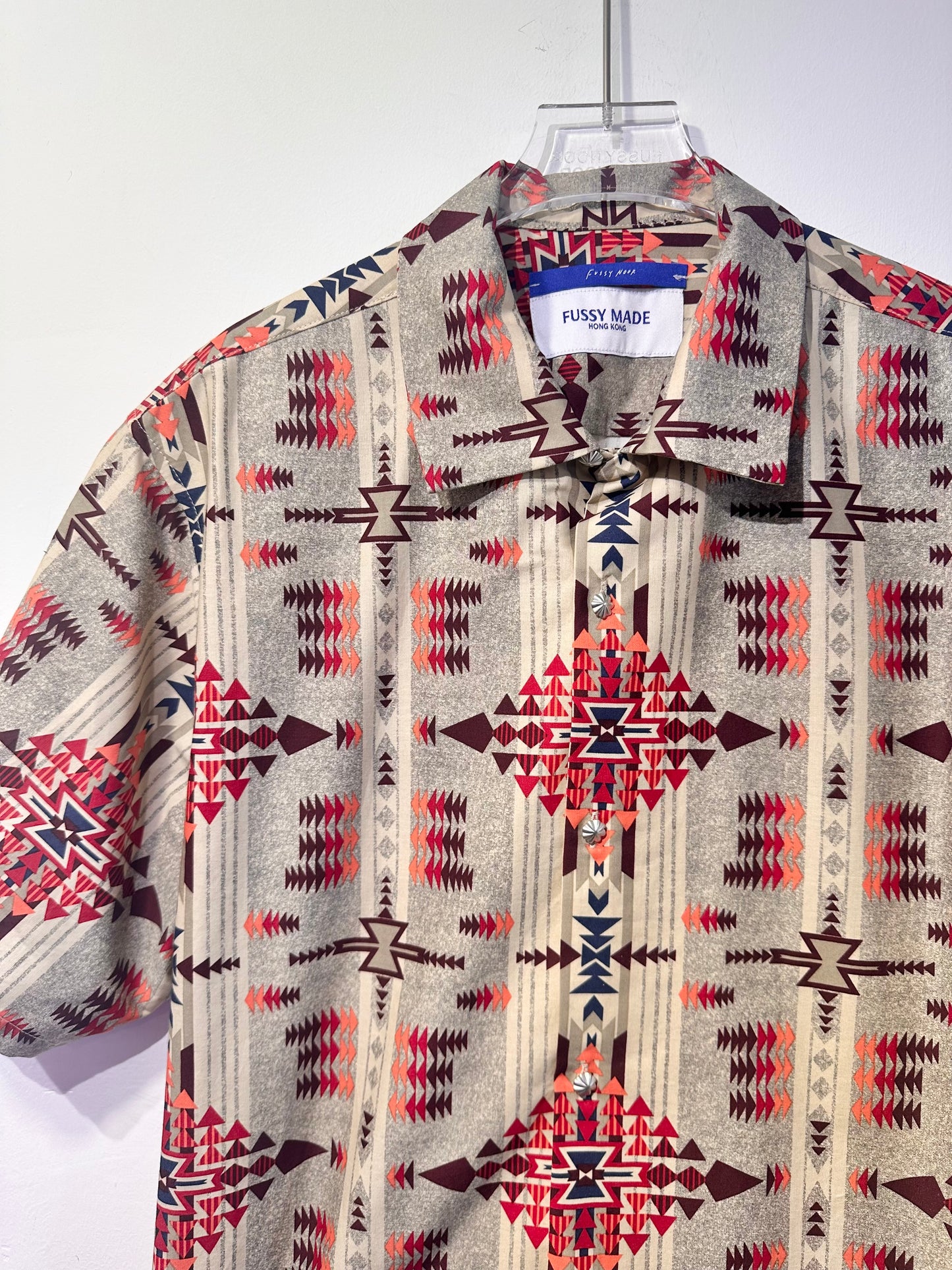 • FUSSY MADE • RED AZTEC ARROW SHIRT