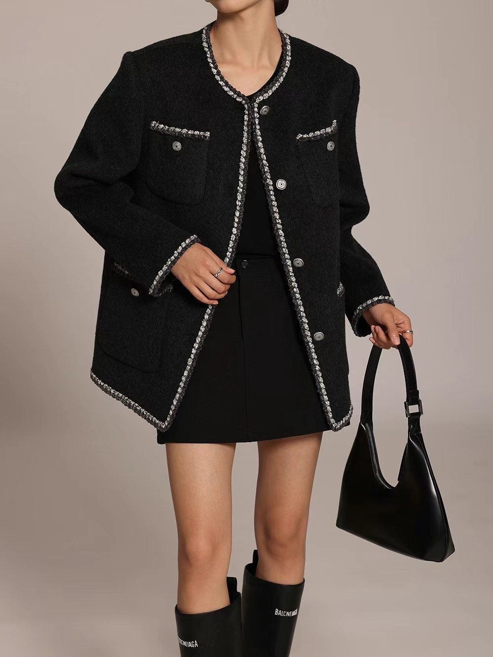 CLASSY WOOL TWEED COAT