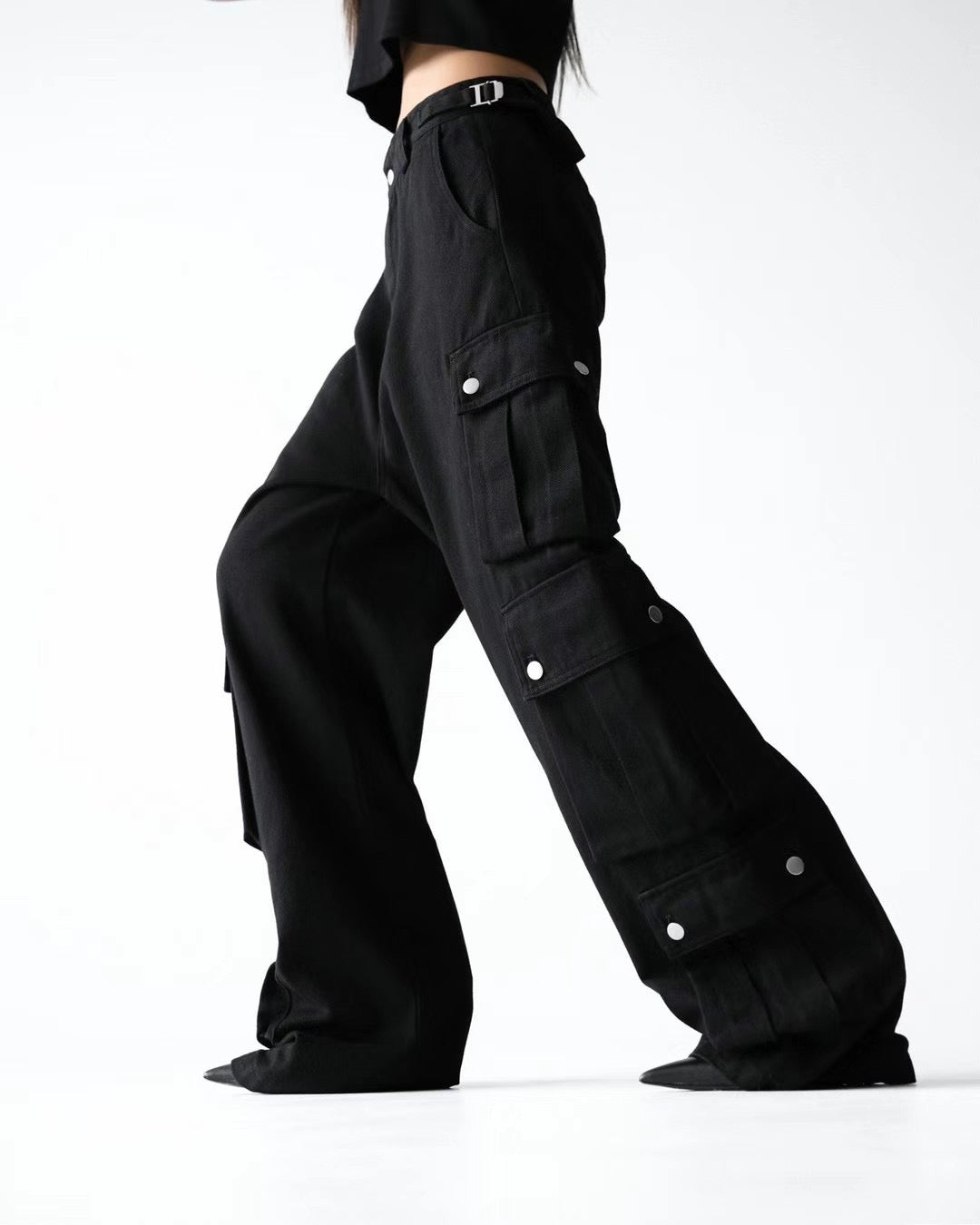BUCKLE WAISTED CARPENTER PANTS