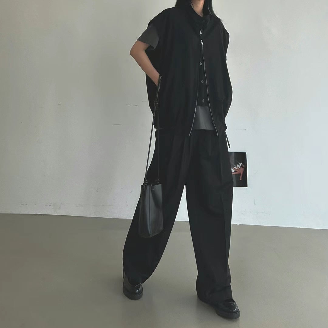 DOULBE-SLIDER POLY VEST JACKET