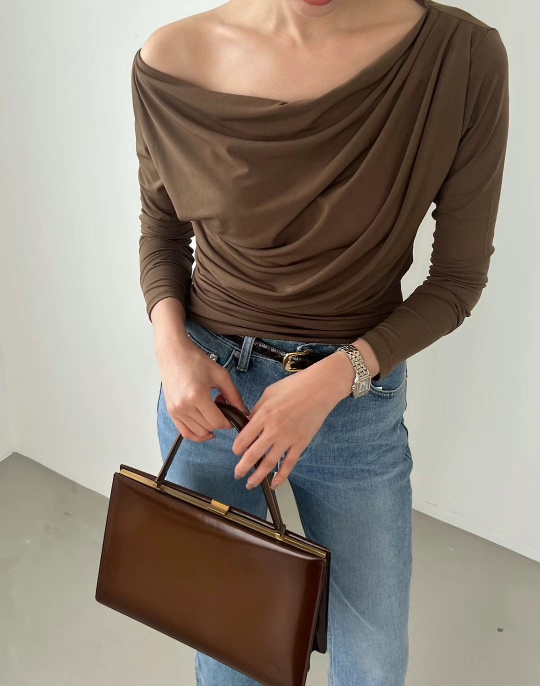 !!!EARLYBIRD SPECIAL OFFER until Sunday!!! DRAPED COLLARED LONG SLEEVES TOP