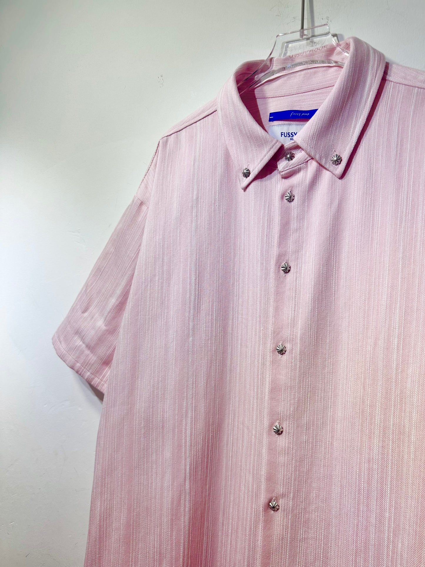 • FUSSY MADE •SWEET PINK VERTICAL STRIPE DENIM SHIRT