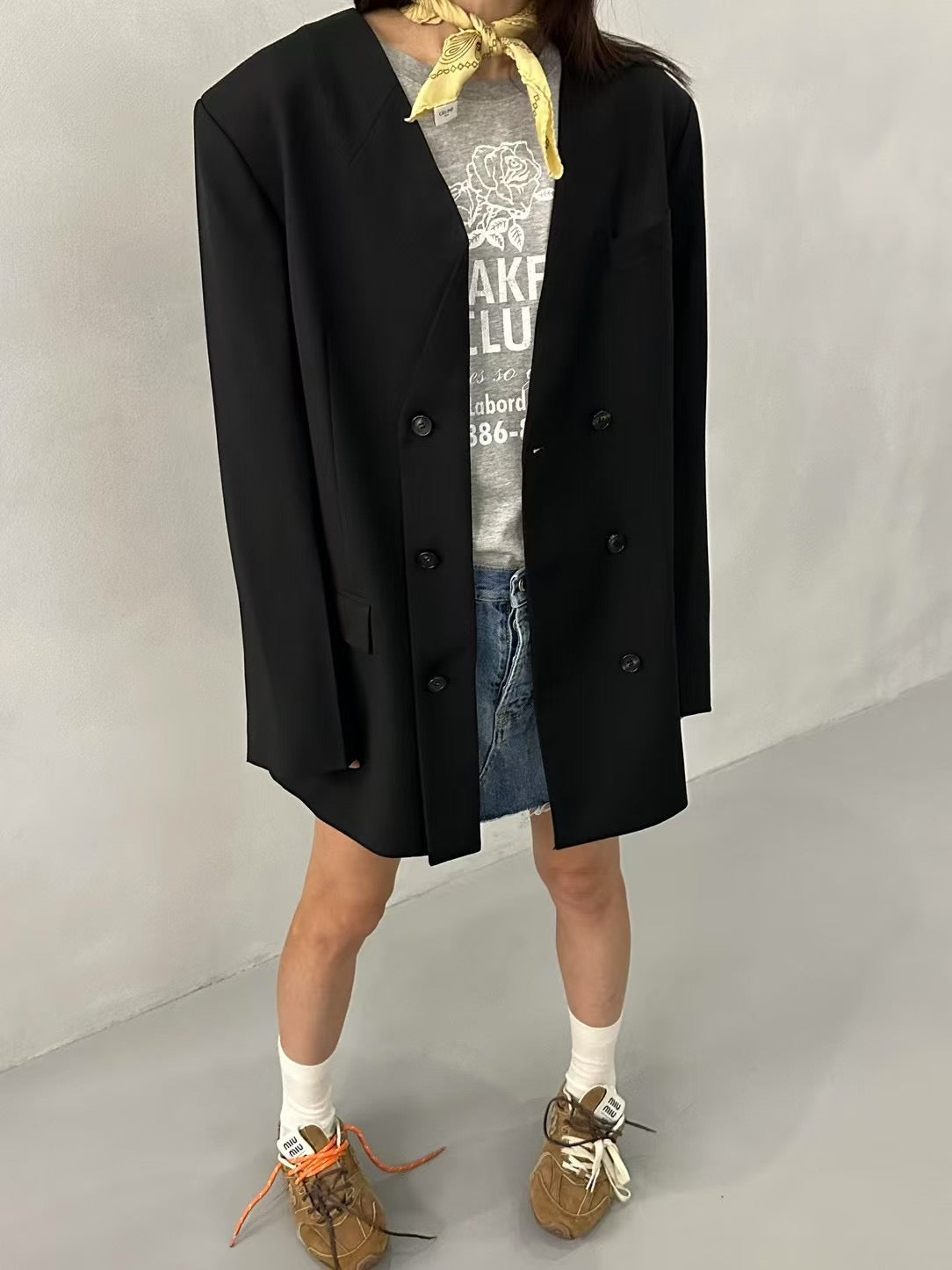 COLLARLESS OVERSIZE BLAZER
