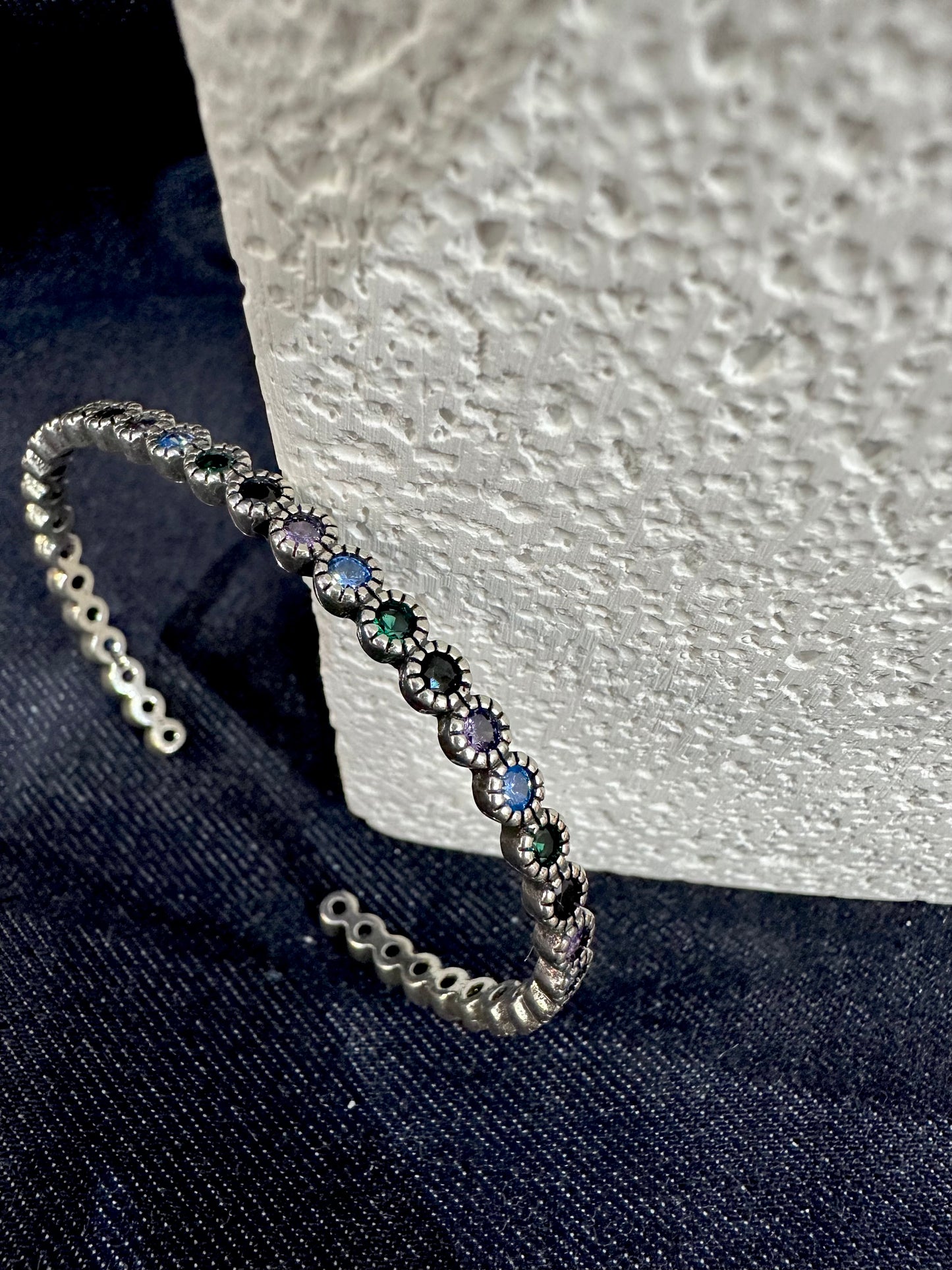 925 GEMSTONE BEAD BANGLE