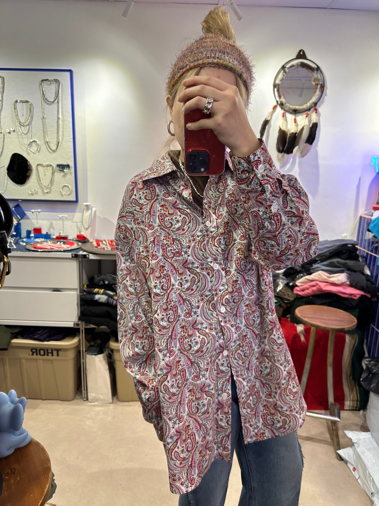 • FUSSY MADE • RED PAISLEY SHIRT