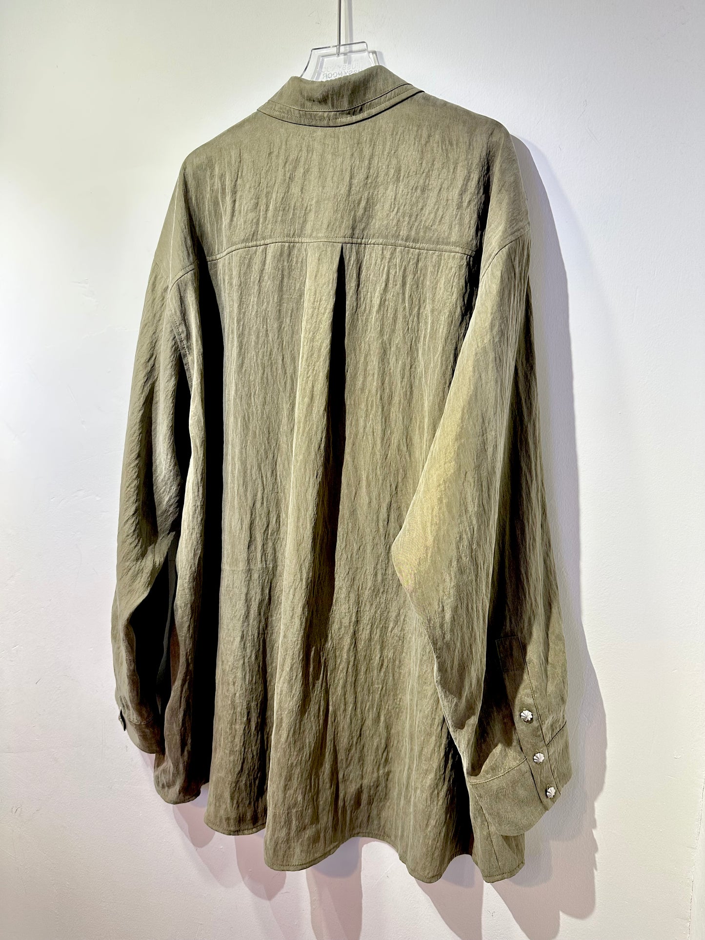 • FUSSY MADE • OLIVE WRINKLED CUPRO SHIRT