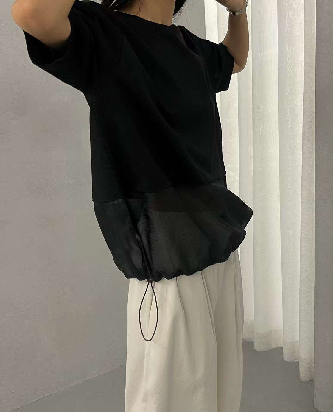 WAIST BANDED LAYERED TOP