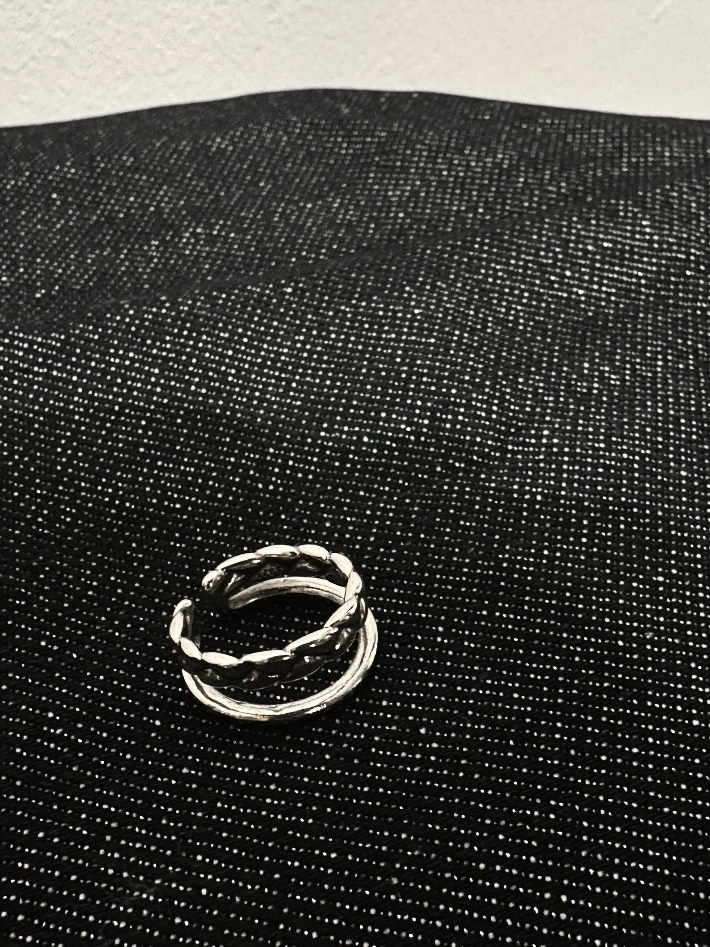 925 TWO LAYER PINKY RING