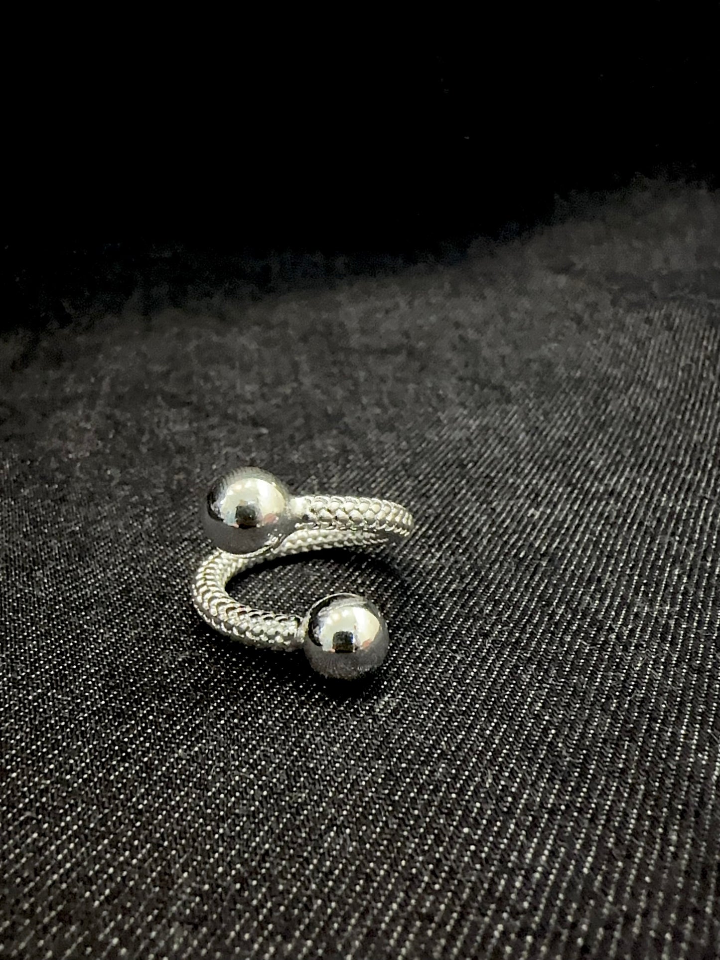 925 DOUBLE SPHERE RING