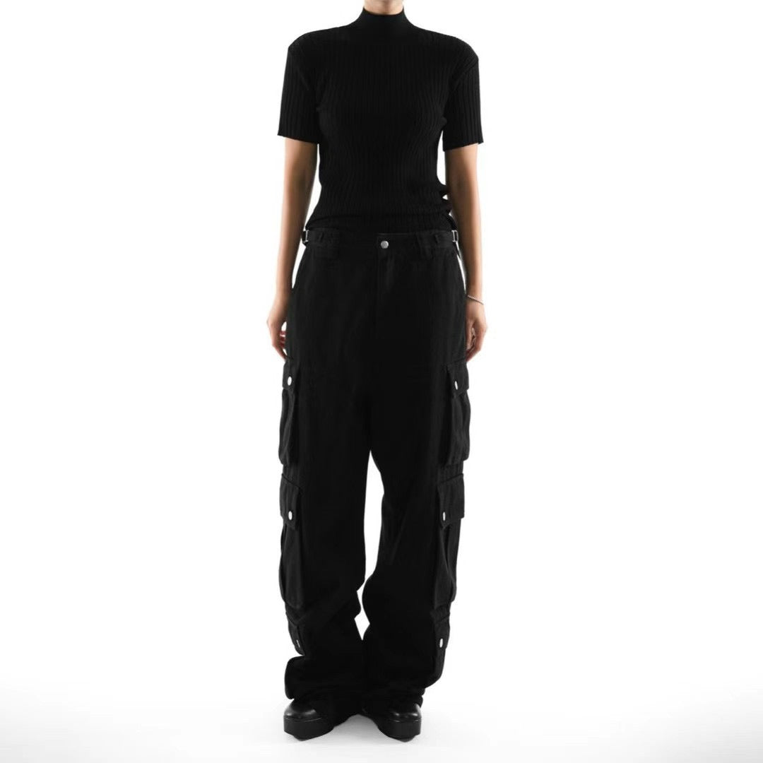 BUCKLE WAISTED CARPENTER PANTS