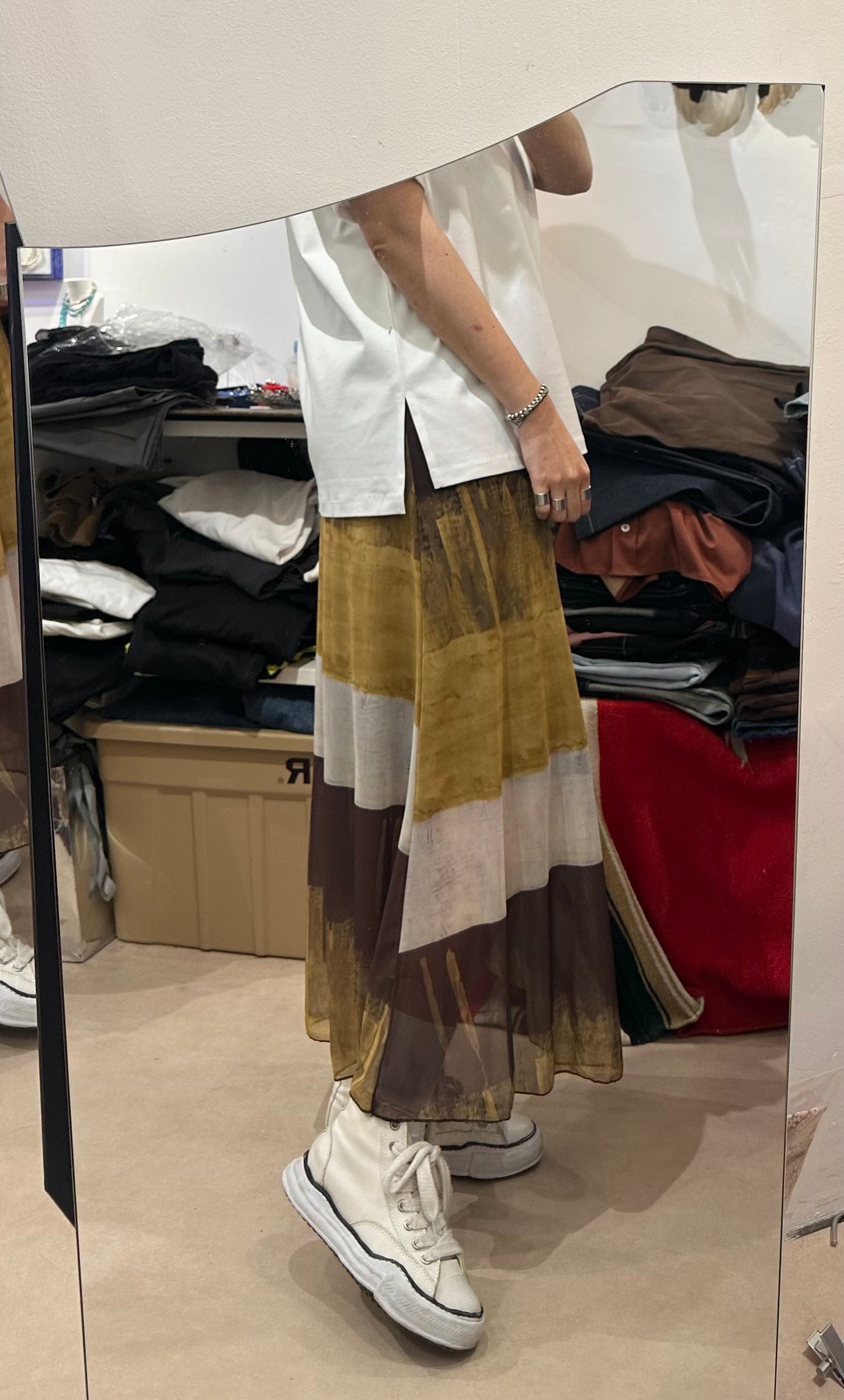 SUNSET SYMPHONY MESH SKIRT