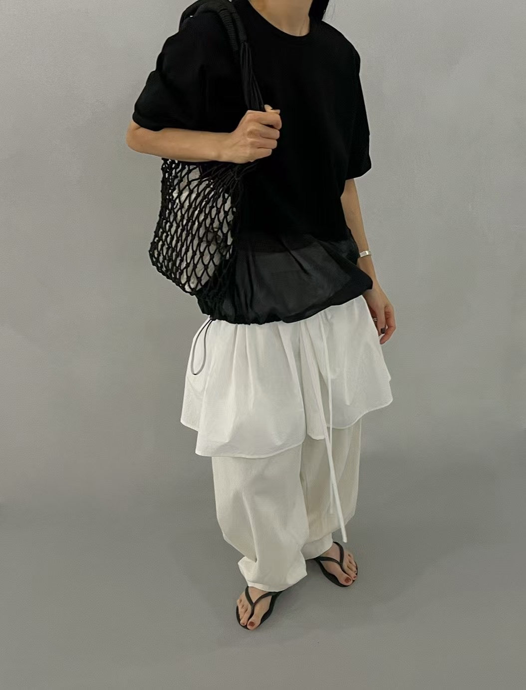 WAIST BANDED LAYERED TOP