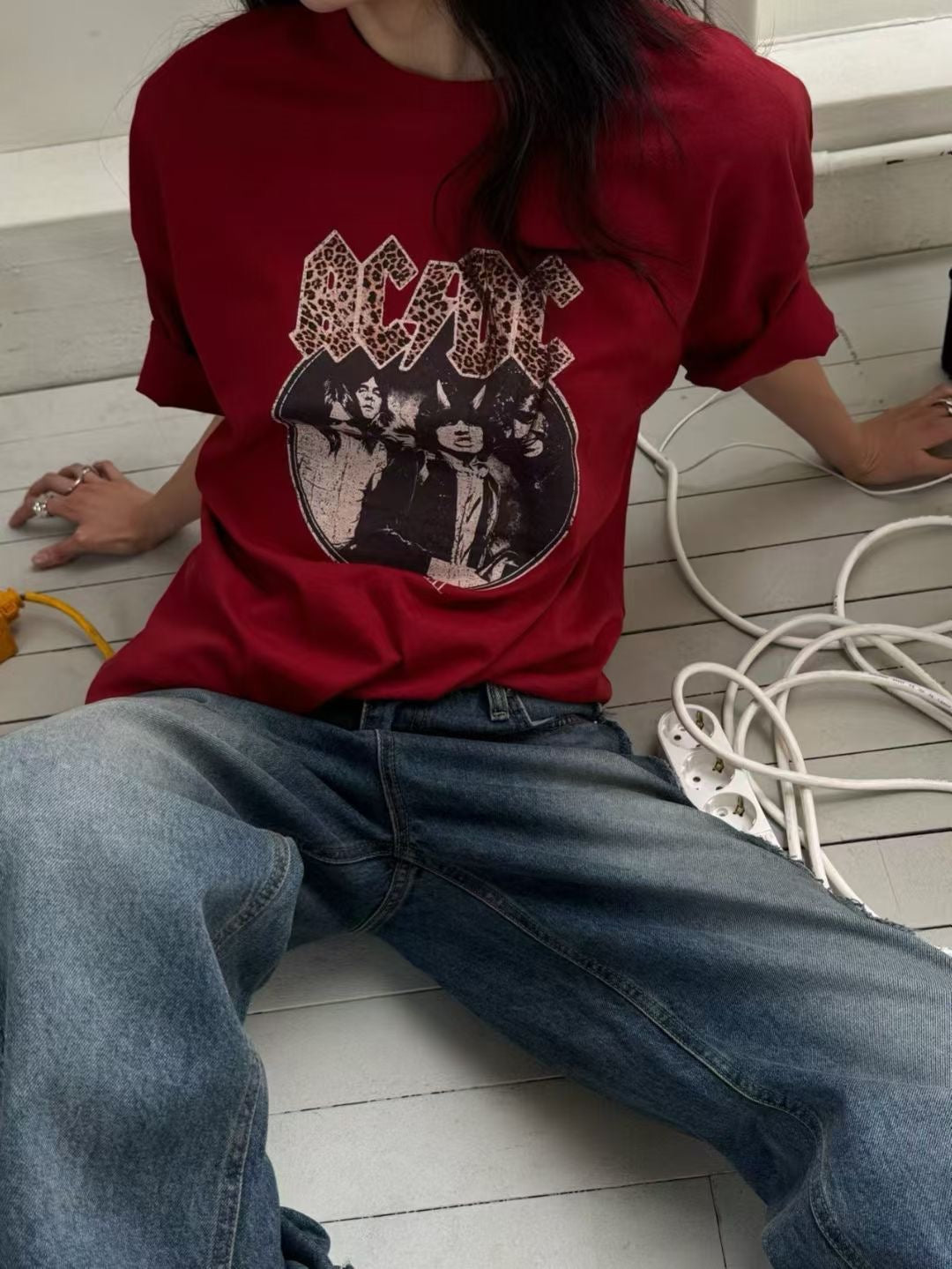 LEOPARD FONTS AC/DC TEE