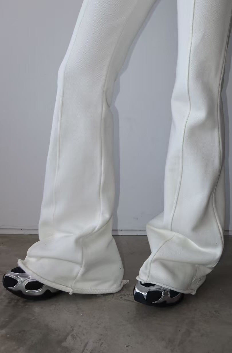 LONG FLARED COTTON PANTS