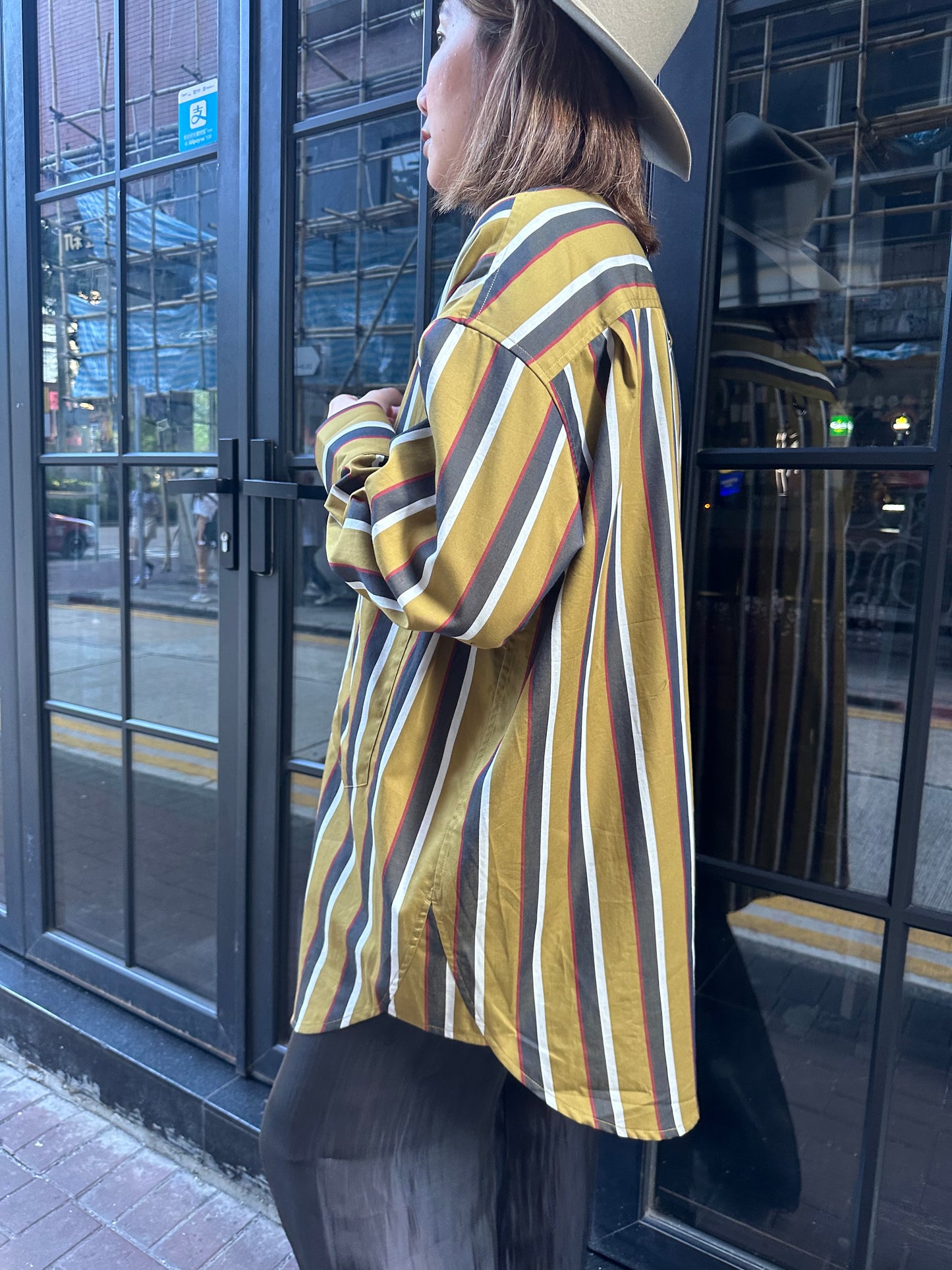 • FUSSY MADE • MUSTARD BENGAL STRIPE SHIRT