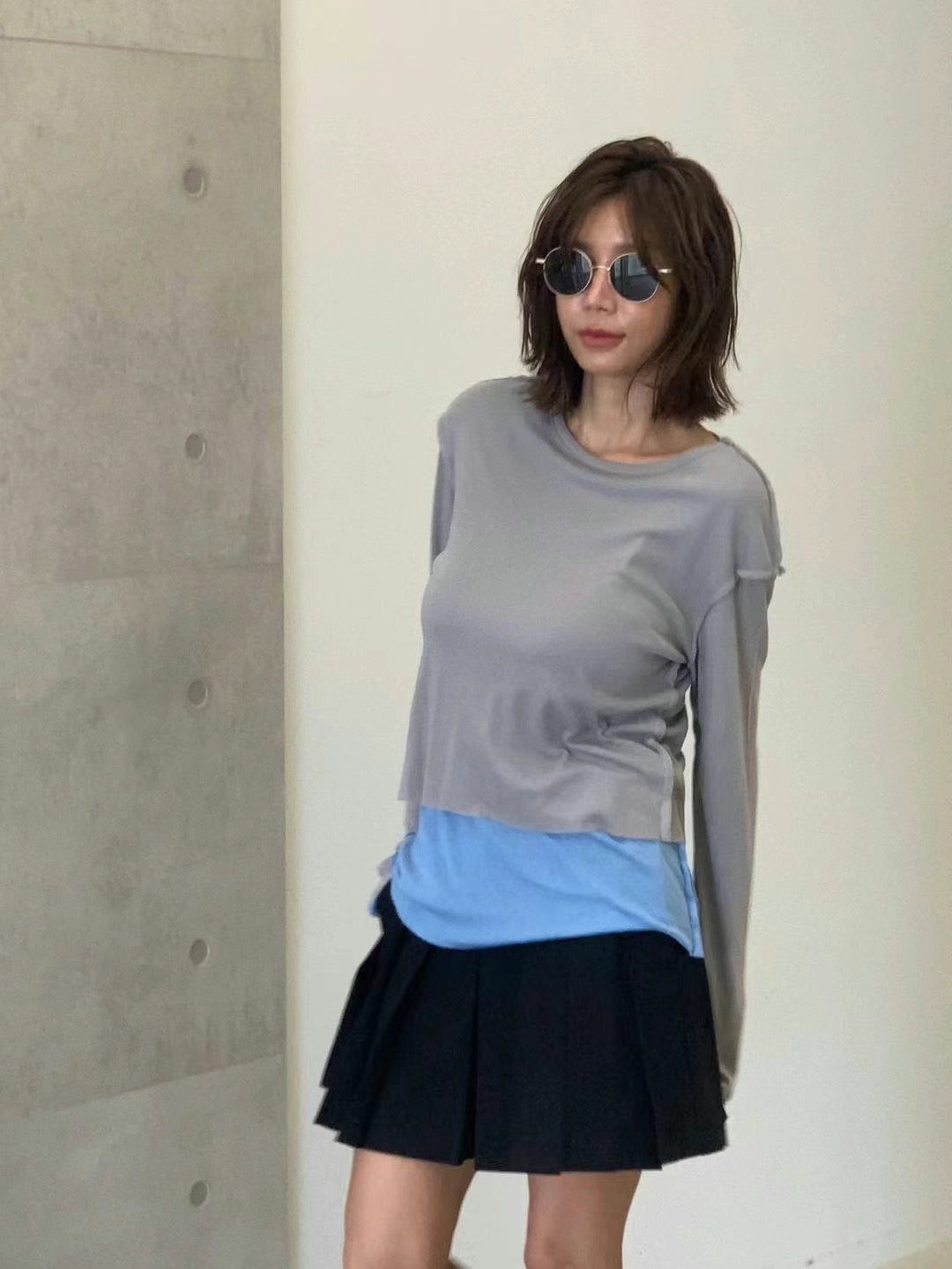 2 LAYERED DRAPE TOP