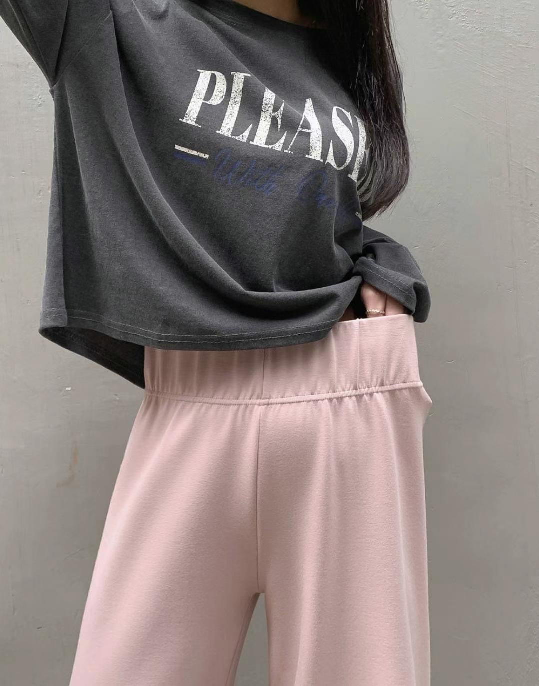 THICK BAND COTTON PANTS
