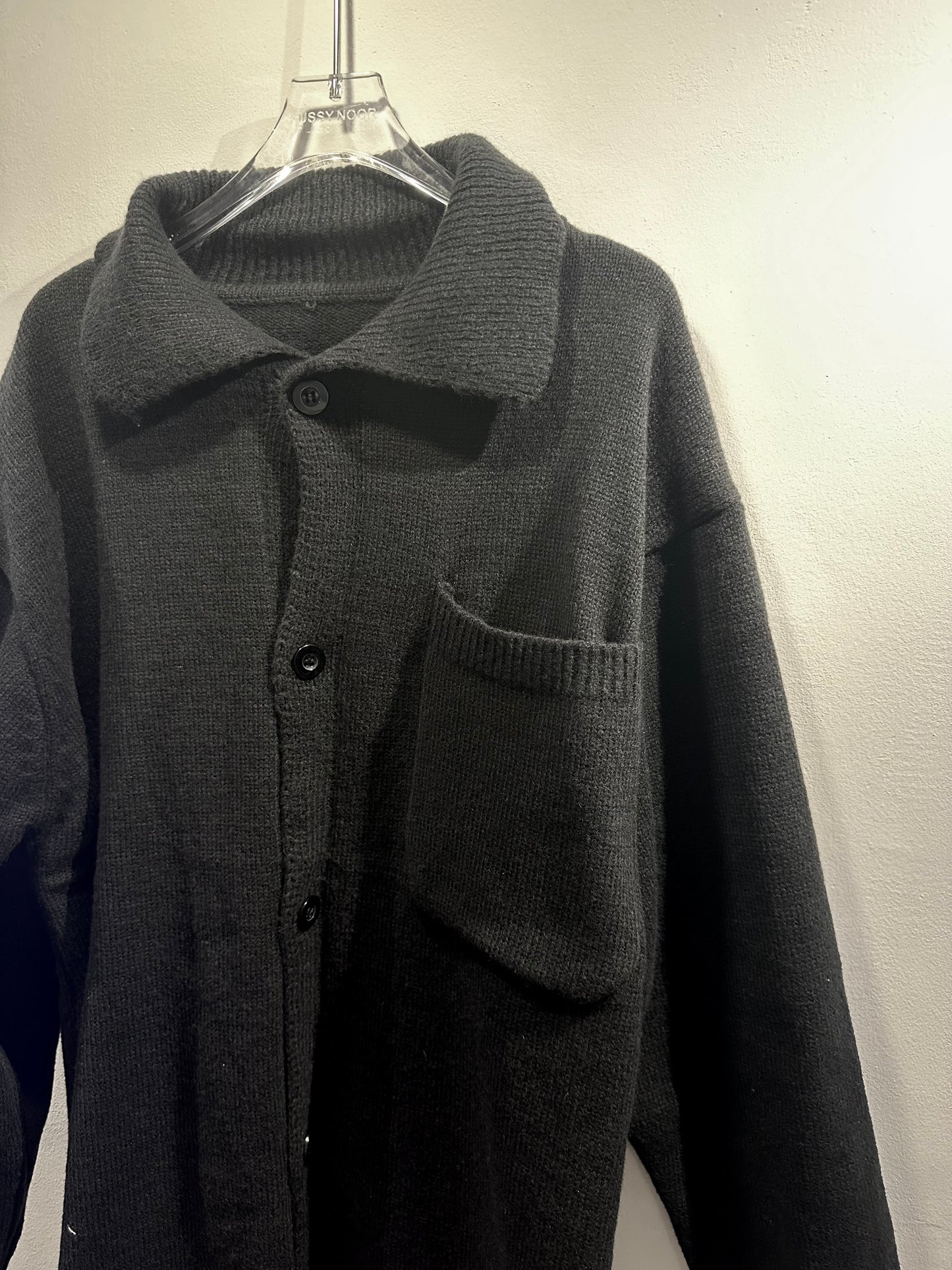 SOFTY COLLAR BUTTON KNIT