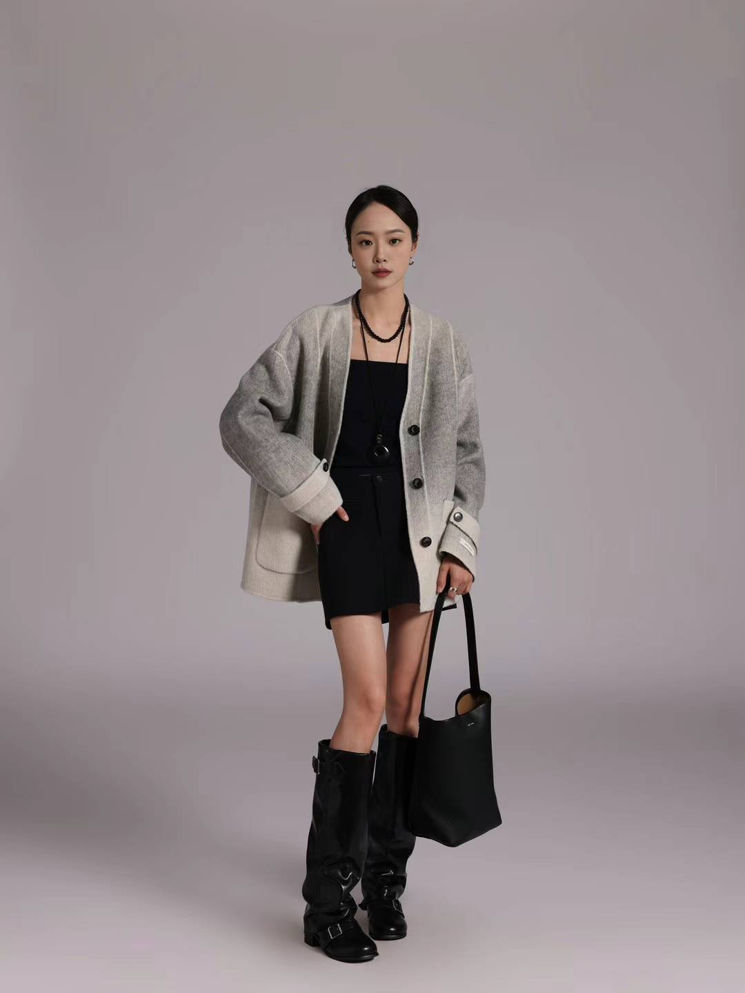 OMBRE FINE WOOL COAT