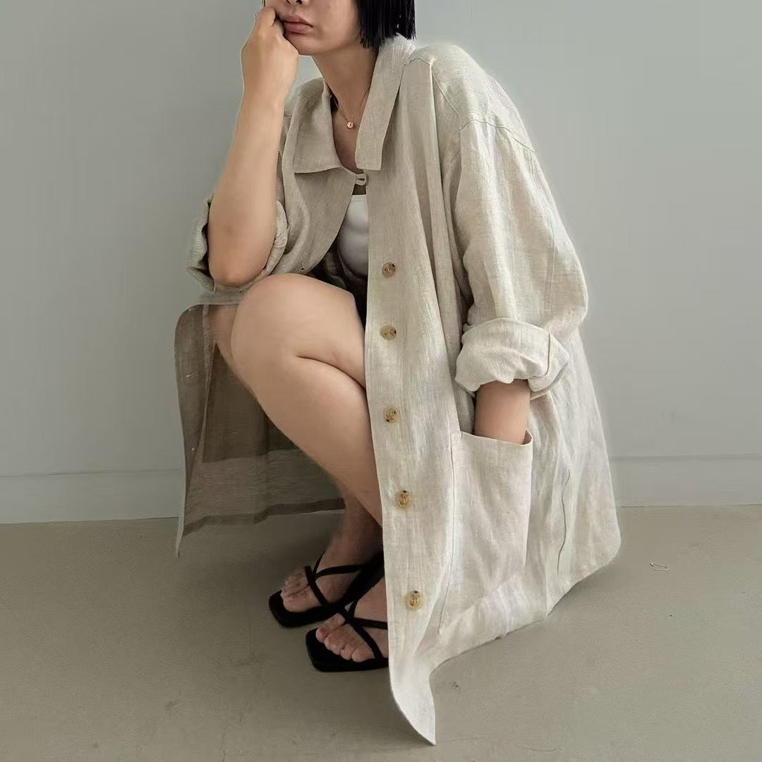 LINEN WORKER SHIRT JACKET