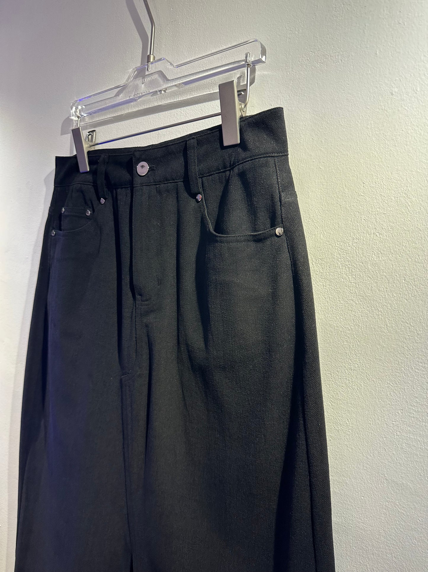 • FUSSY MADE • SOLID BLACK DENIM SKIRT