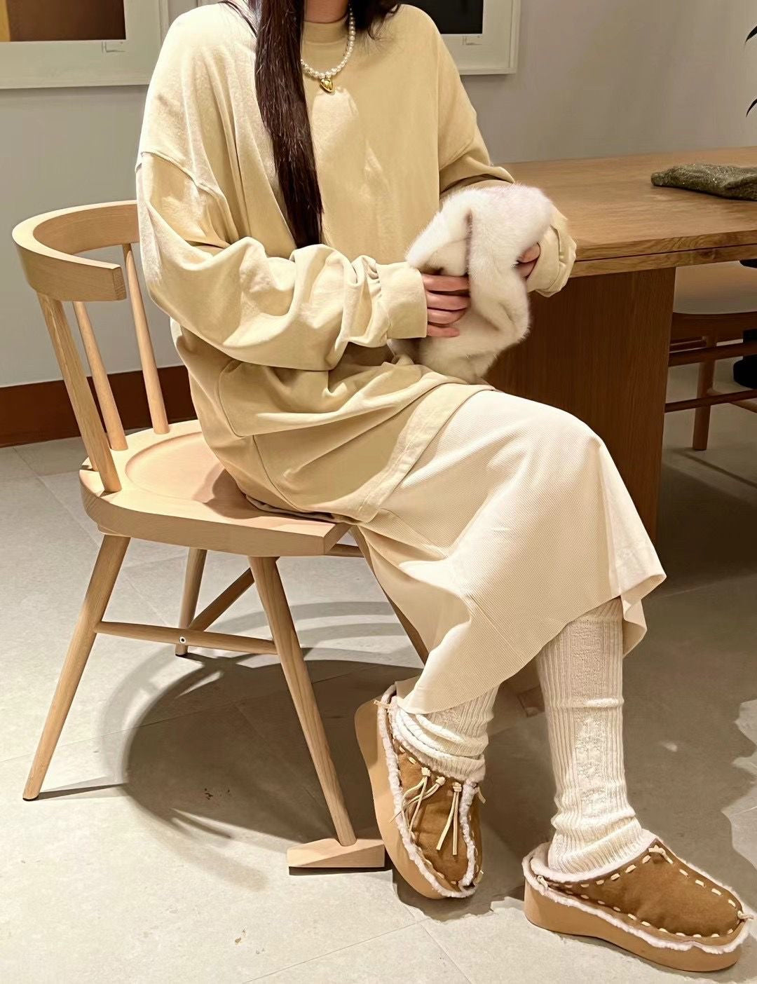 SWEATER LIKE LONG SLEEVE TOP